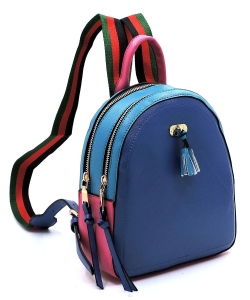 Colorblock Canvas Stripe Backpack SS2718 BLUE